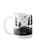 b&w Christmas trees mugs