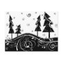 b&w Christmas trees Postcard