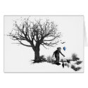B&W Clown - Blue Balloon - Old Tree - Ravens cards