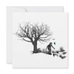 B&W Clown - Turquoise Balloon - Old Tree - Ravens Personalized Invitations
