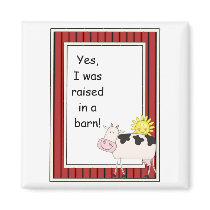 B & W Dairy Cow - Farmyard Barnyard Friend - Kids Fridge Magnets
