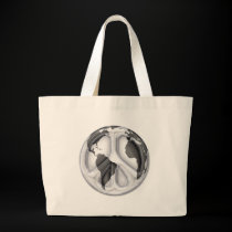 B&W Earth-peace sign bags