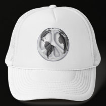 B&W Earth-peace sign hats