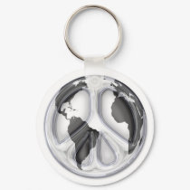B&W Earth-peace sign keychains by Curious_Dreams B&W Earth-peace sign keychains
