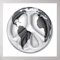 B&W Earth-peace sign Print