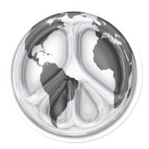 B&W Earth-peace sign stickers by Curious_Dreams B&W Earth-peace sign stickers