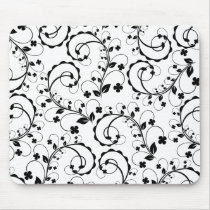 b&w floral pattern mousepads by VioDeSign b&w floral pattern mousepads