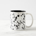 b&w floral pattern mugs