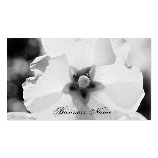 B/W Flower Photography Business Card (back side)