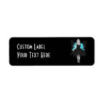 B&W Goth Ballerina & Blue Butterfly Wings Return Address Labels