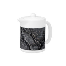 B & W Marbleized Tea Pot