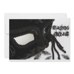 B & W mask Invitations