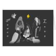 B&W Nativity Scene Greeting Card