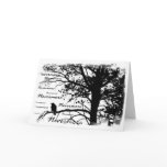 B&W Nevermore Raven Silhouette Card
