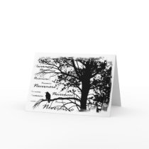 B&W Nevermore Raven Silhouette cards by VoXeeD B&W Nevermore Raven Silhouette cards