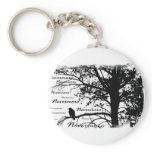 B&amp;W Nevermore Raven Silhouette Keychain