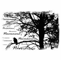 B&W Nevermore Raven Silhouette photo sculptures