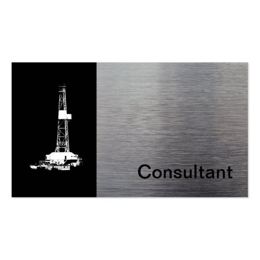 B/W Oil Well Pumping Unit Business Card (front side)