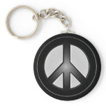 b&amp;w peace sign key chains