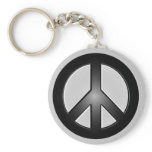 B&amp;W PEACE SIGN KEYCHAIN