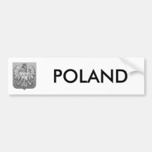 B/W Polish Eagle Shield Bumper Sticker