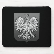 B/W Polish Eagle Shield Mousepad