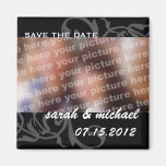 B&W save the date wedding announcement photo Fridge Magnet