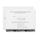 B&amp;W scroll elegant rsvp wedding response card Announcement