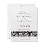 B&W scroll elegant wedding save the date flat card Custom Invitations