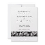 B&W scroll elegant wedding save the date flat card zazzle_invitation