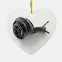 B&W snail Christmas Ornaments