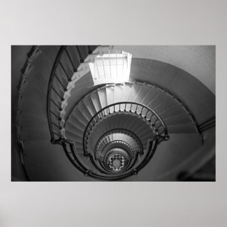B&amp;W spiral staircase Print