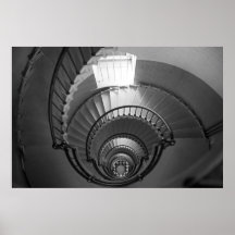 B&W spiral staircase Print