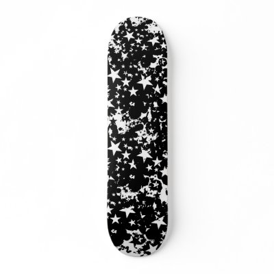 B&W Star Graffiti Custom Skateboard by Artamatik