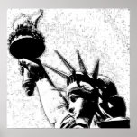 B&W Statue of Liberty Poster Print