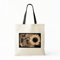 B&W Sunflower Tote bags
