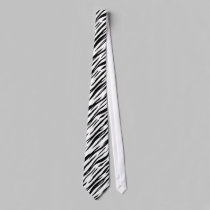 B&W Tiger Print Neck Tie