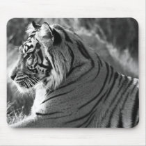 B&W Tiger Profile Photo Mouse Pad