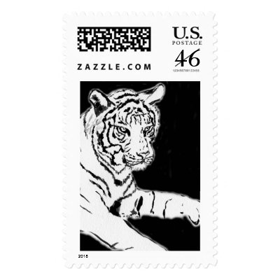 B&W Tiger Stamp by donnabellas