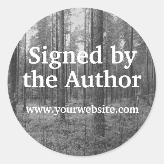 B&W Trees Signed by Author Stickers Customizable