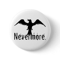 B&W Tribal Raven Nevermore Button