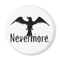 B&W Tribal Raven Nevermore Refrigerator Magnets