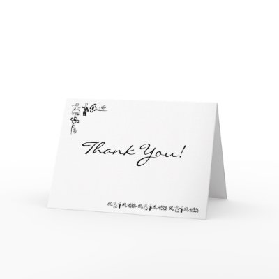 B&W Wedding Thank You Card by slinky789