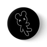 B&W Wee Dead Teddy Pinback Button