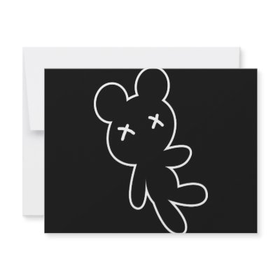 B&W Wee Dead Teddy Personalized Invitation by VoXeeD