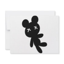 B&W Wee Dead Teddy Personalized Announcement
