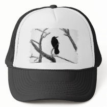 B&W Winter Raven Edgar Allan Poe Mesh Hat