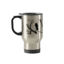B&W Winter Raven Edgar Allan Poe Coffee Mug
