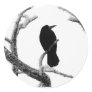 B&W Winter Raven Edgar Allan Poe Round Stickers