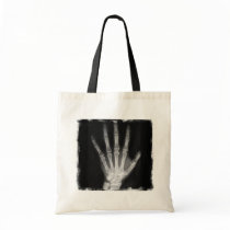 B&W X-ray Skeleton Hand Canvas Bags